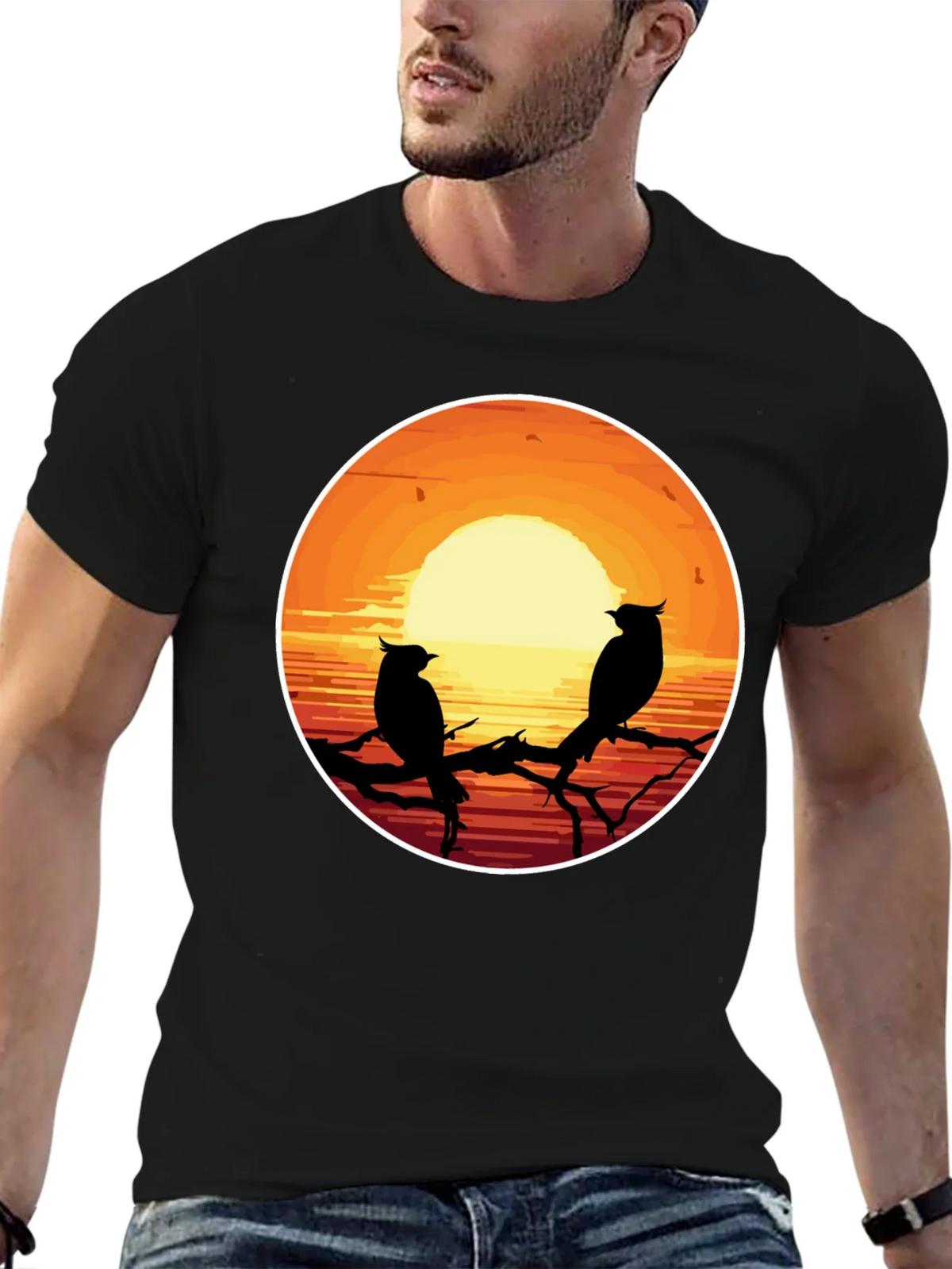 Sunset Birds Graphic T-Shirt product image 4