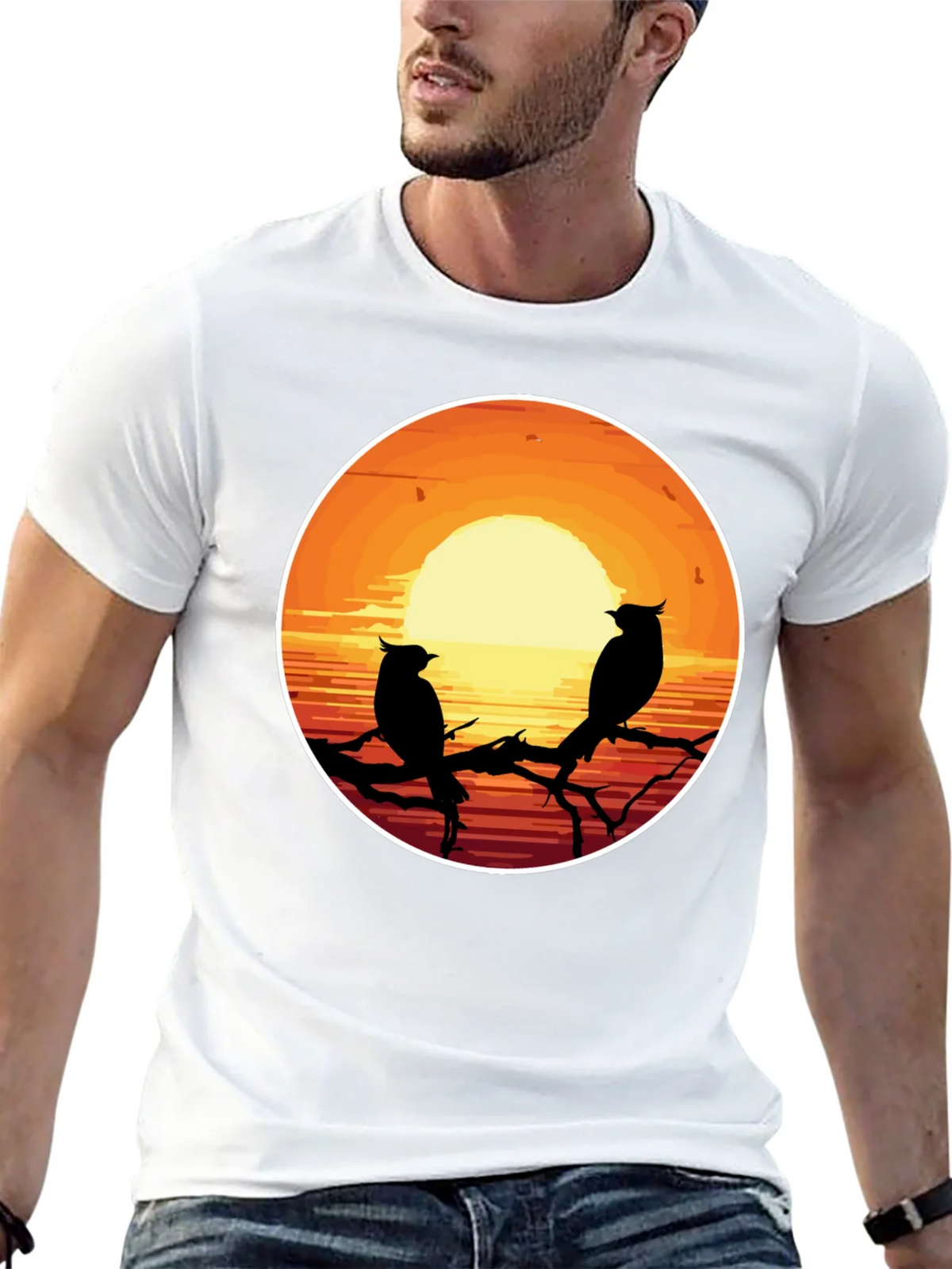 Sunset Birds Graphic T-Shirt product image 6