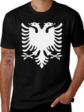 Albanian Eagle Graphic Tee - Classic Black Cotton Shirt product image 1