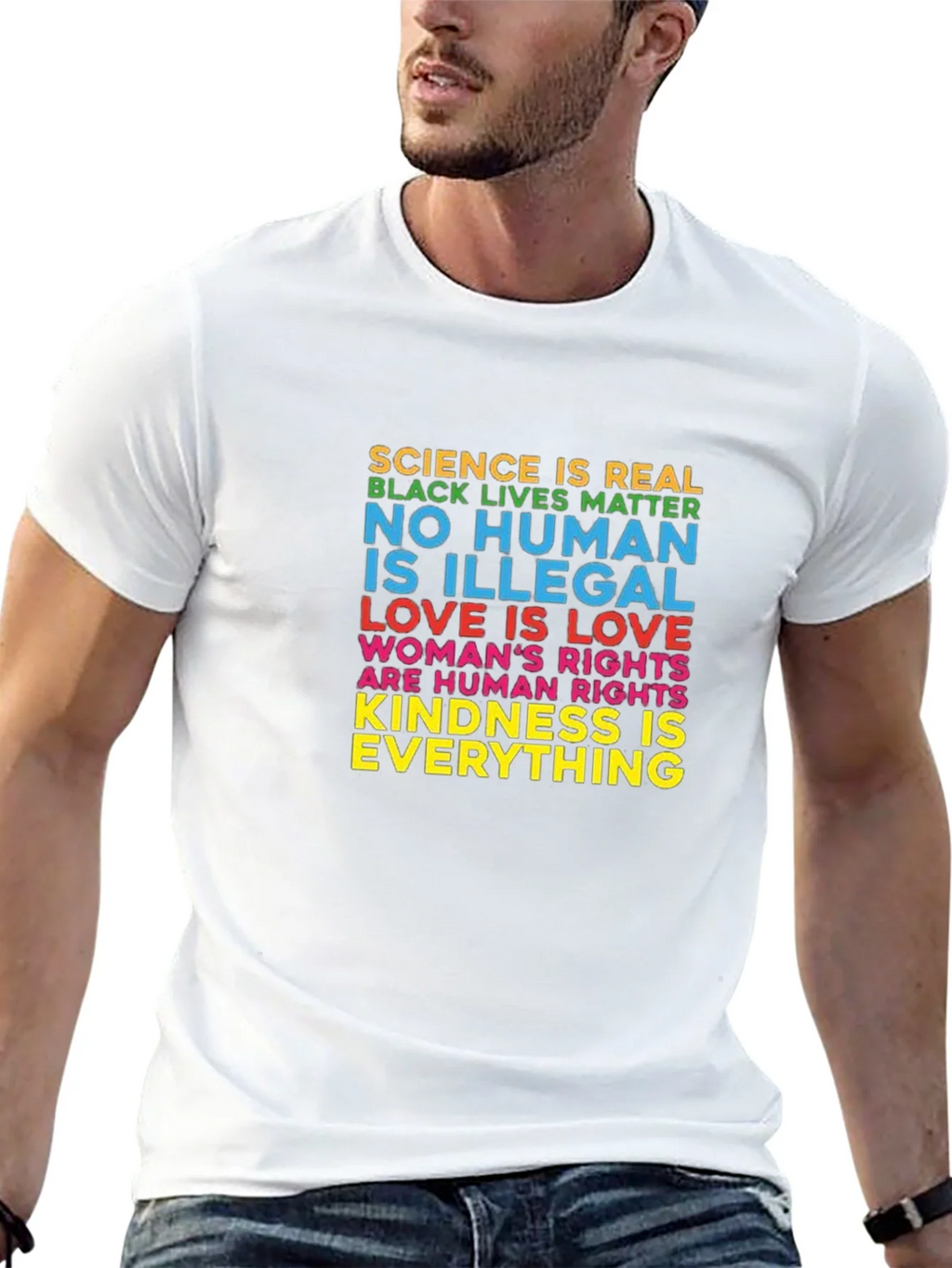 Equality & Kindness Graphic Tee - Black Unisex T-Shirt product image 7