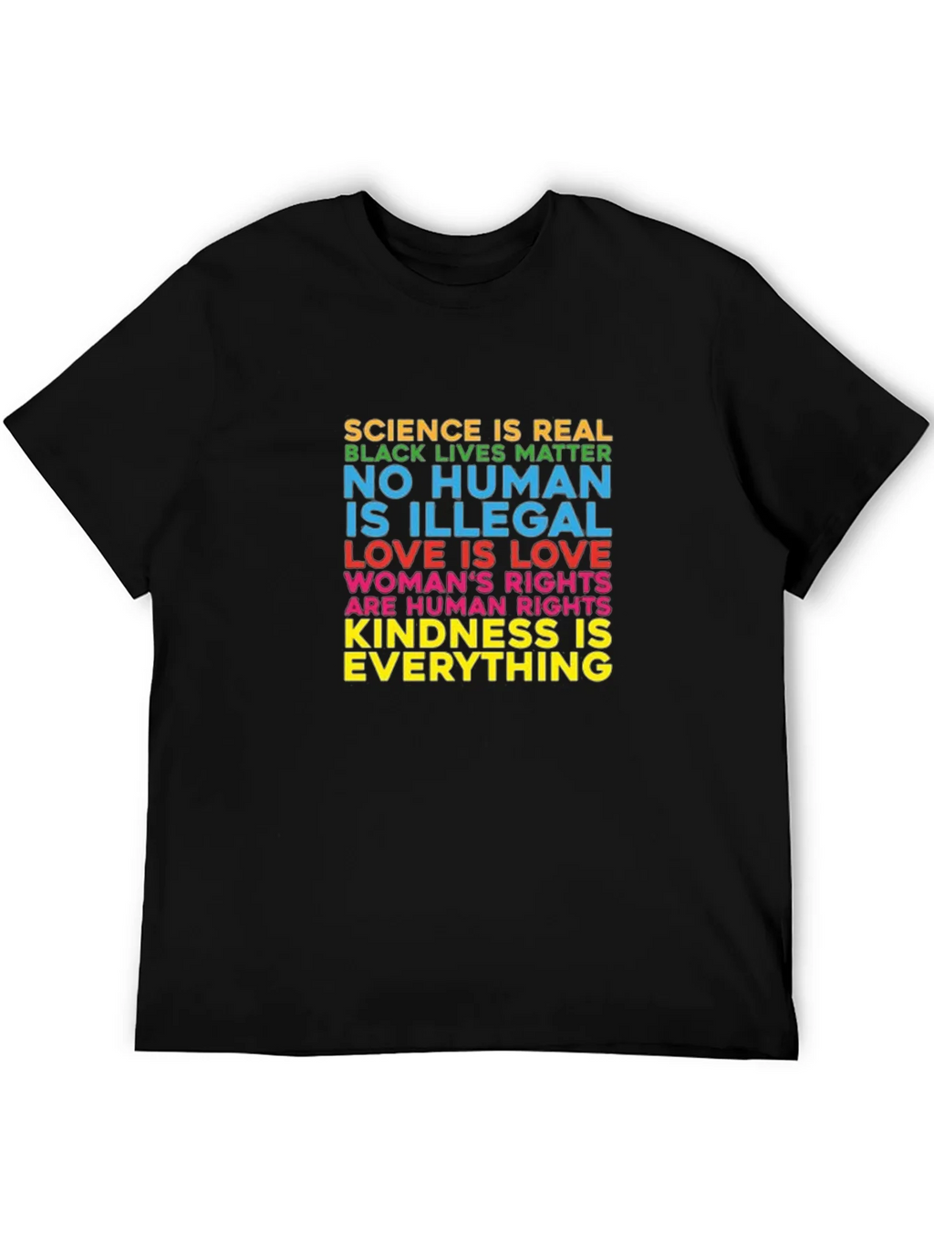 Equality & Kindness Graphic Tee - Black Unisex T-Shirt product image 3