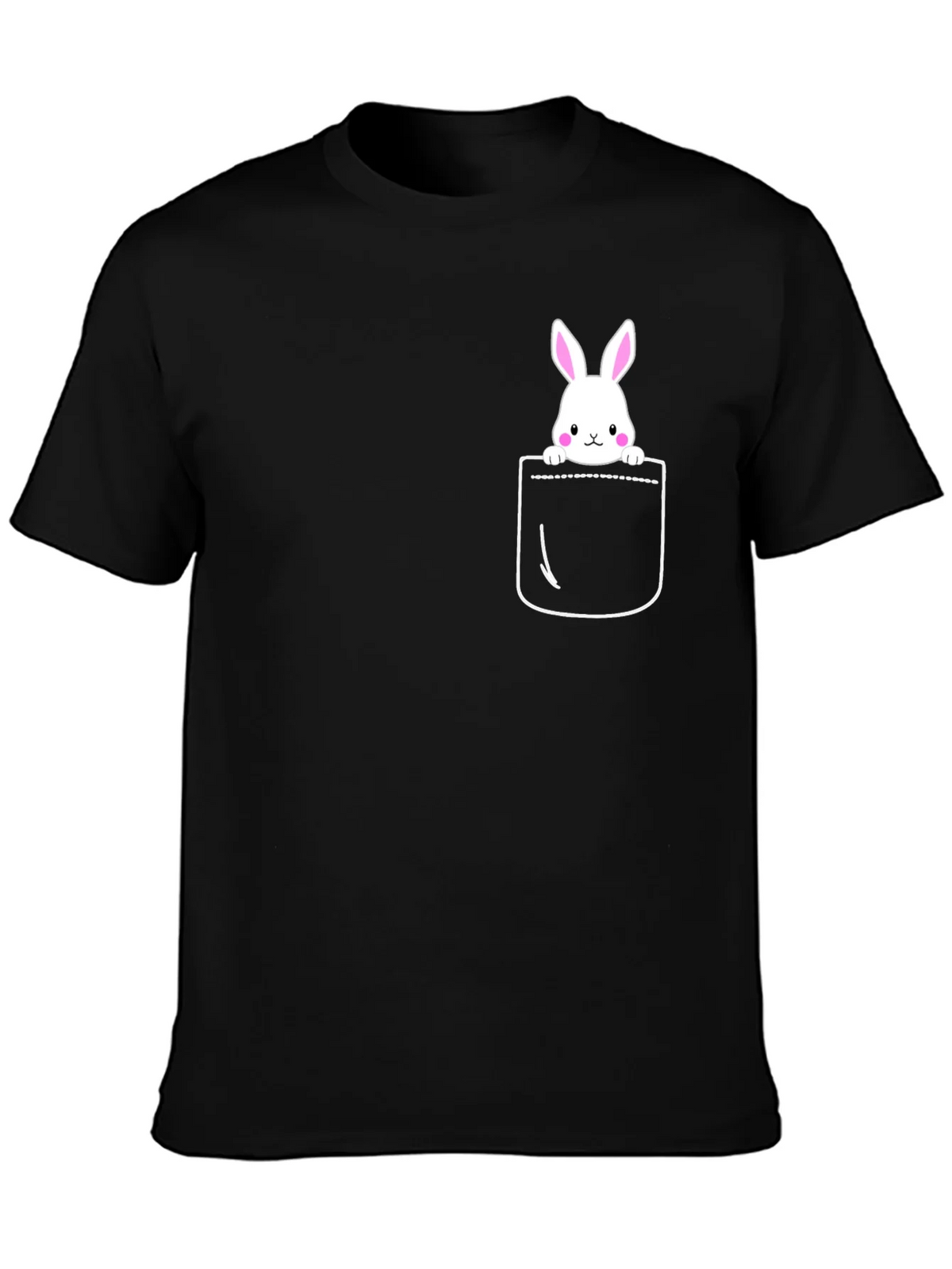 Bunny Pocket Graphic T-Shirt - Cute Easter Tee product image 1
