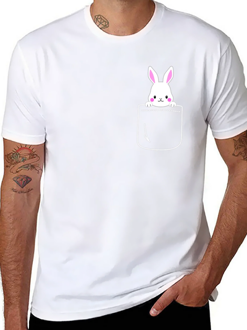 Bunny Pocket Graphic T-Shirt - Cute Easter Tee product image 3