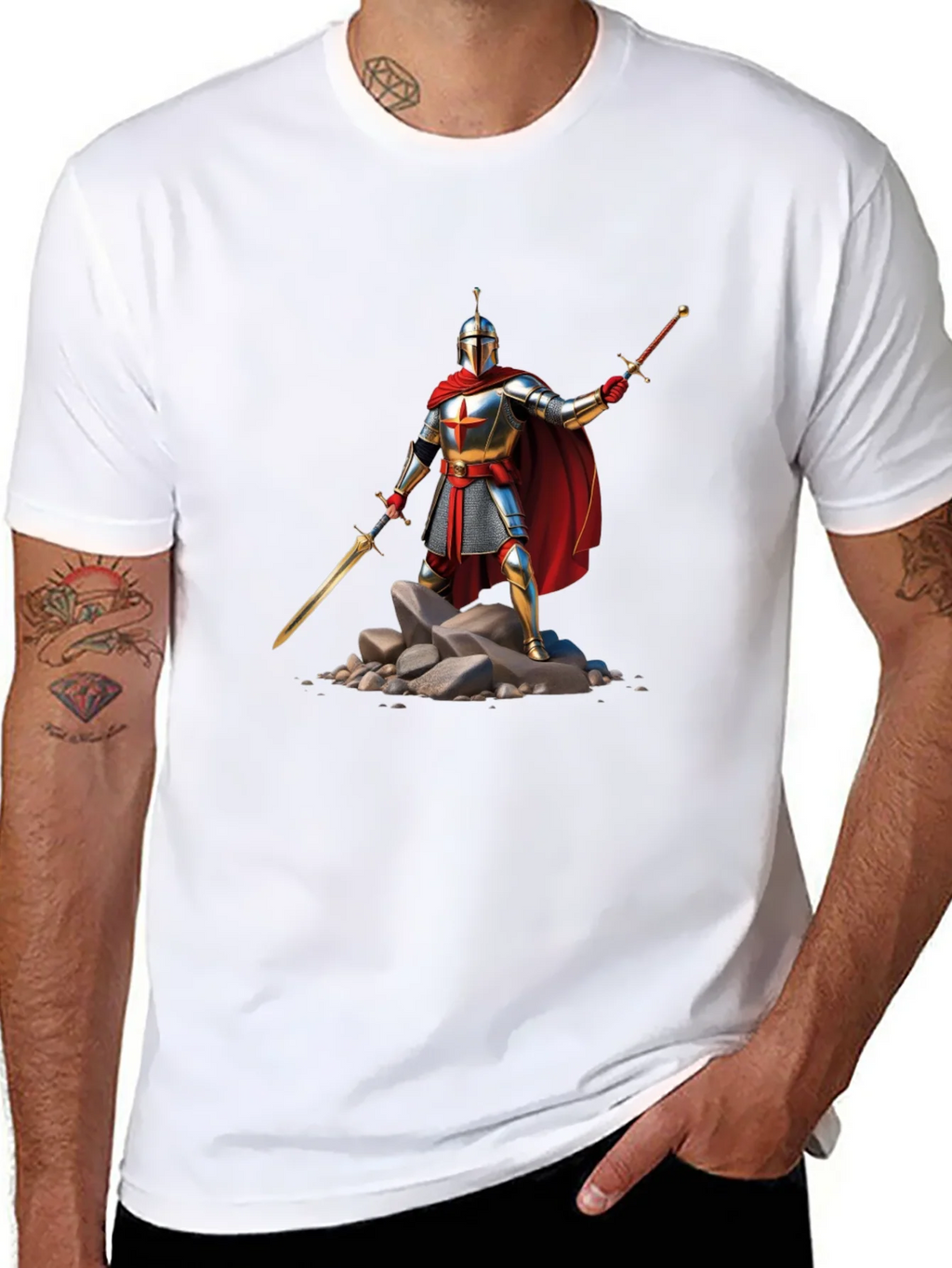 Knight Warrior T-Shirt - Medieval Armor Design product image 7
