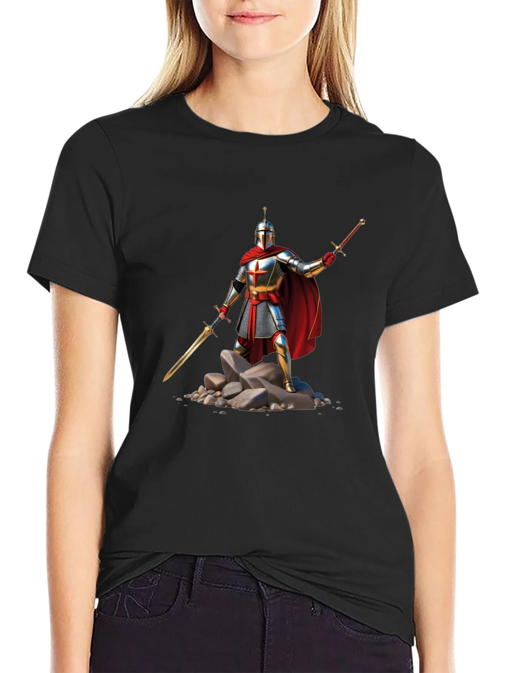 Knight Warrior T-Shirt - Medieval Armor Design product image 2