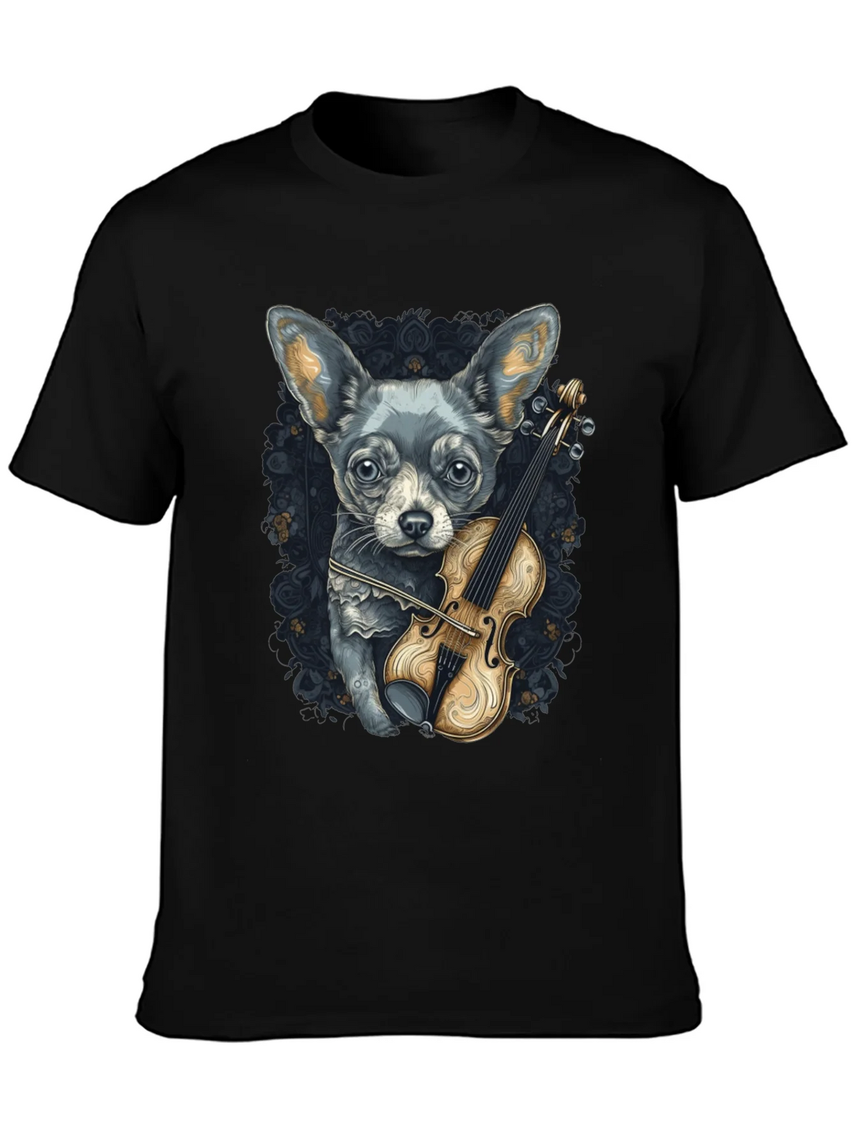 Dog with Violin Graphic Tee - Black product image 3