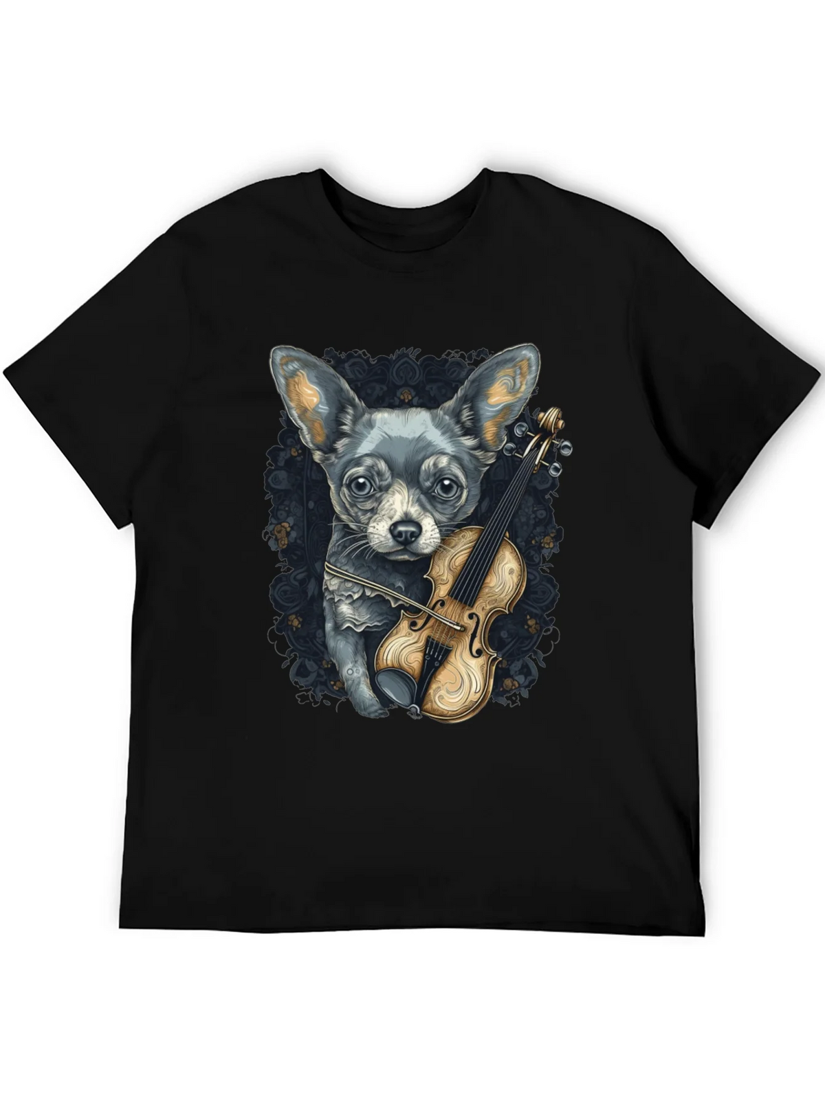 Dog with Violin Graphic Tee - Black product image 5