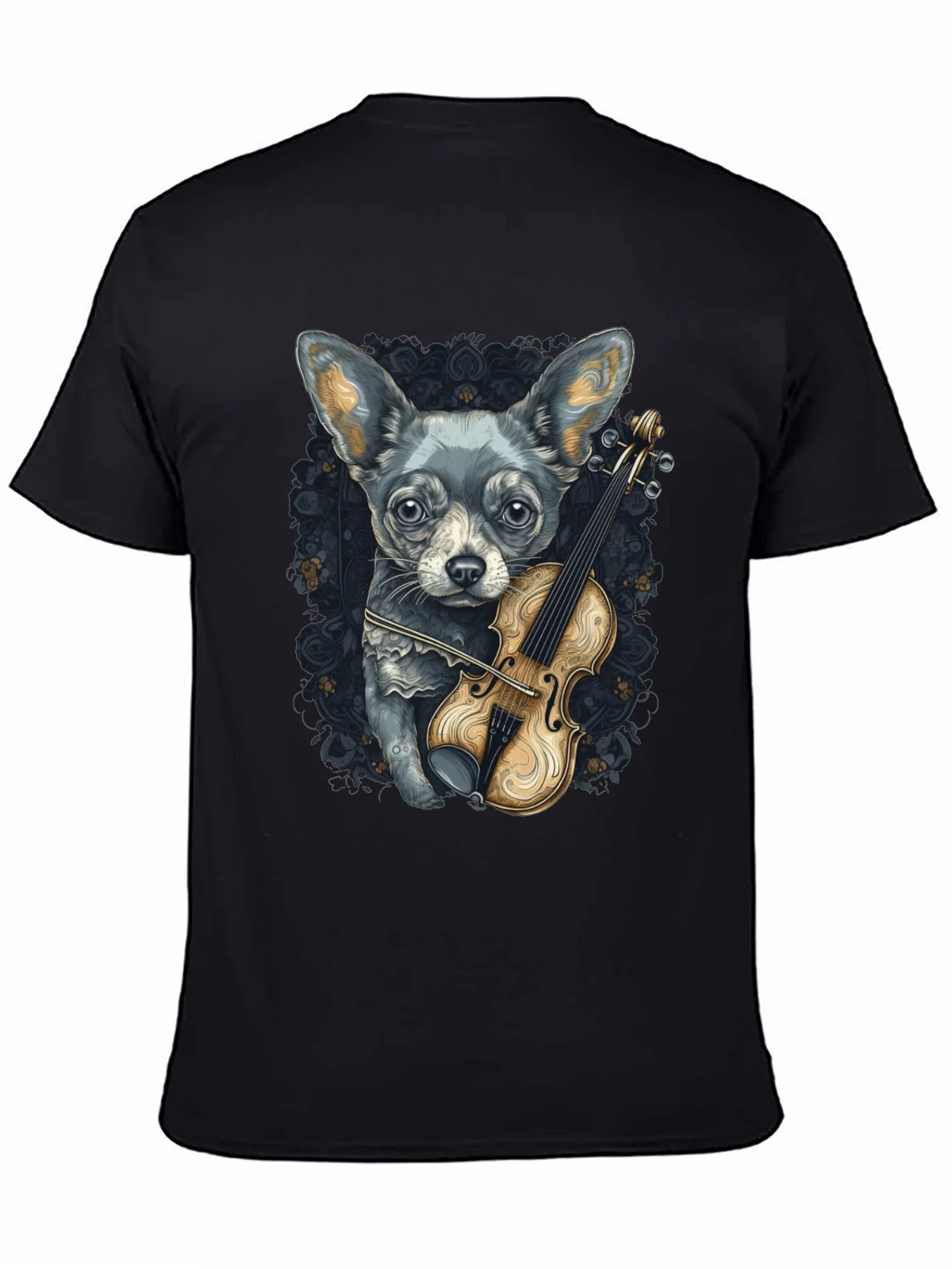 Dog with Violin Graphic Tee - Black product image 4