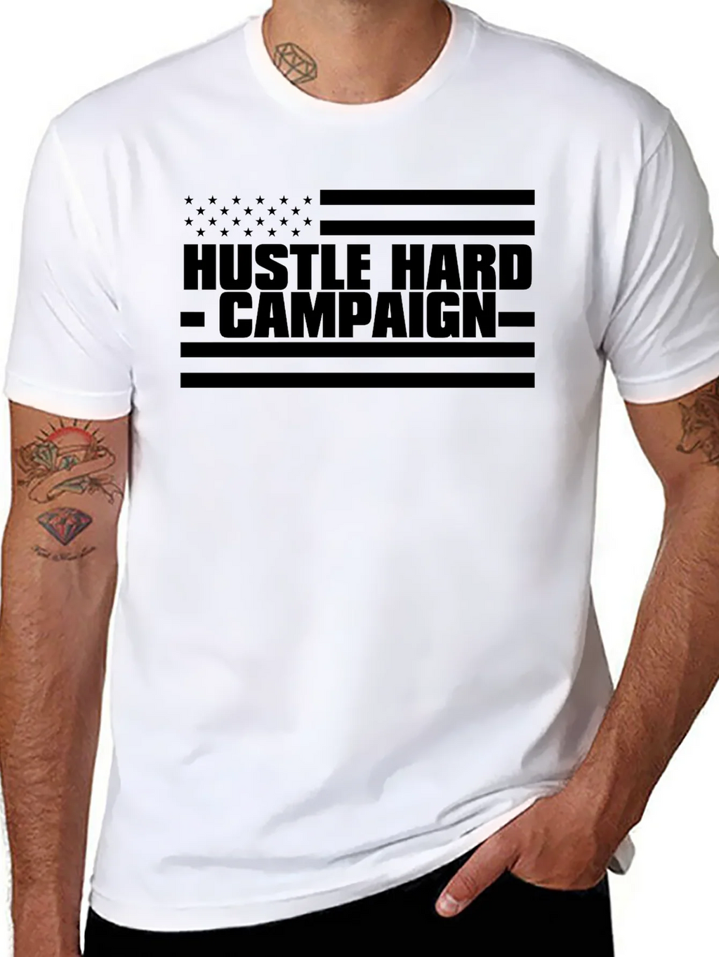 Hustle Hard Campaign Graphic Tee product image 7