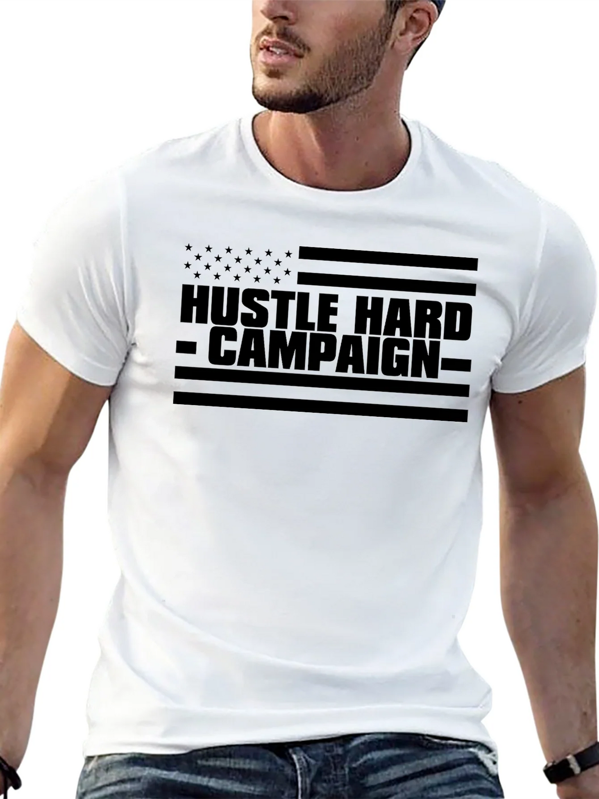 Hustle Hard Campaign Graphic Tee product image 12