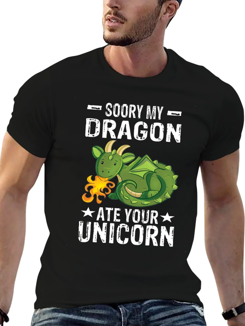 Sorry My Dragon Ate Your Unicorn T-Shirt product image 6