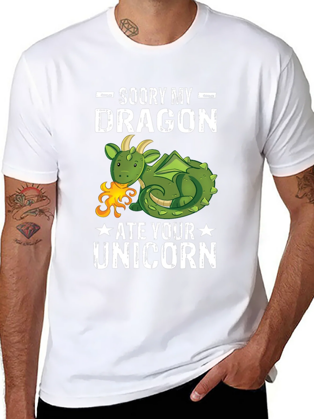 Sorry My Dragon Ate Your Unicorn T-Shirt product image 7