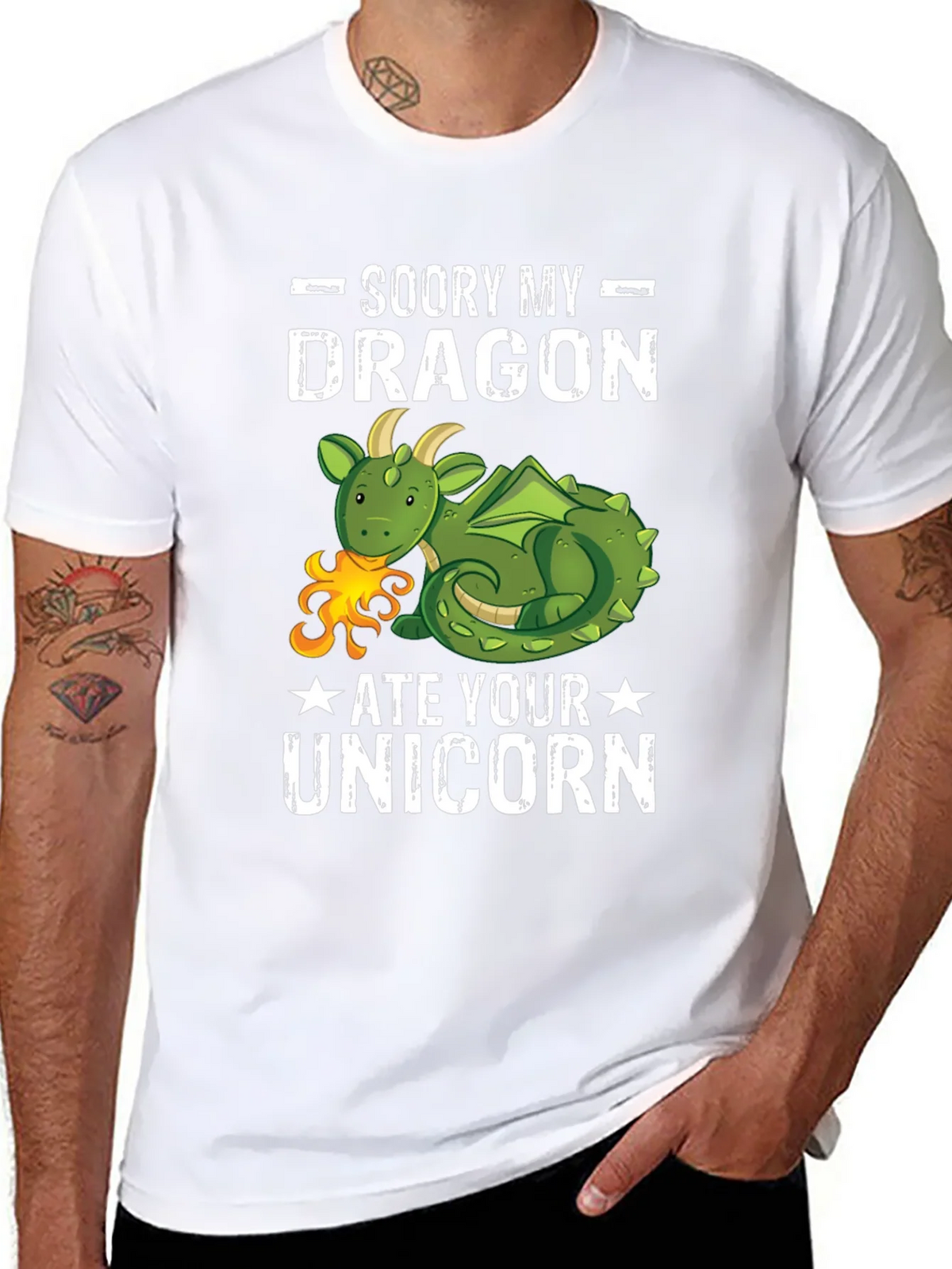 Sorry My Dragon Ate Your Unicorn T-Shirt product image 7