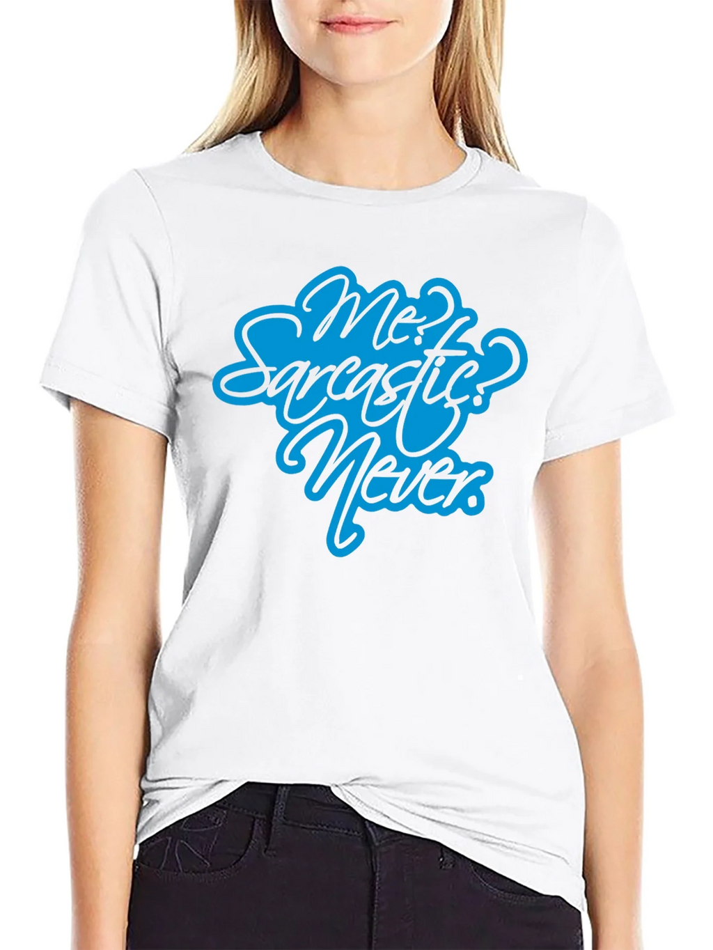 Sarcastic? Never Black T-Shirt - Funny Graphic Tee product image 8