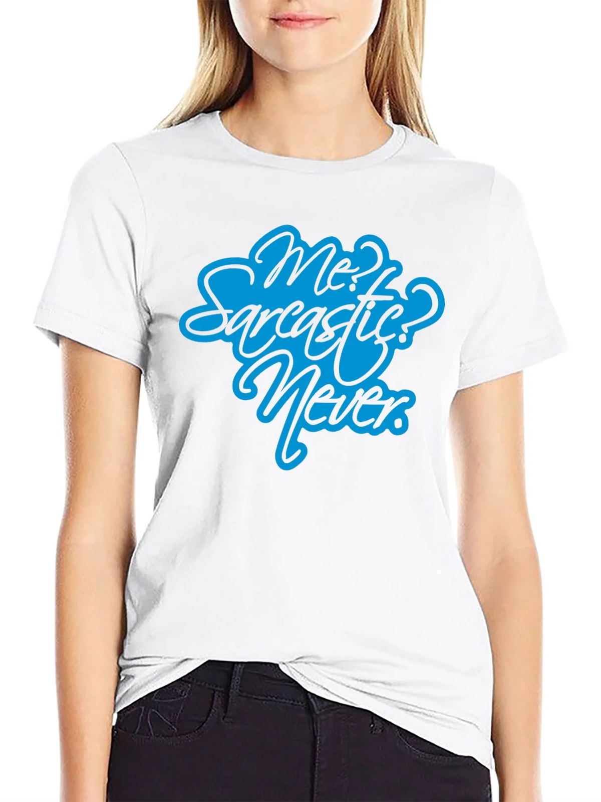 Sarcastic? Never Black T-Shirt - Funny Graphic Tee product image 8