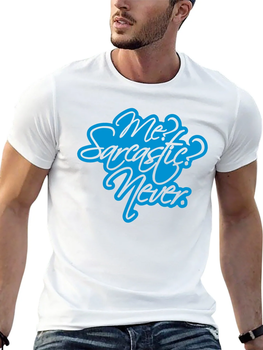 Sarcastic? Never Black T-Shirt - Funny Graphic Tee product image 12