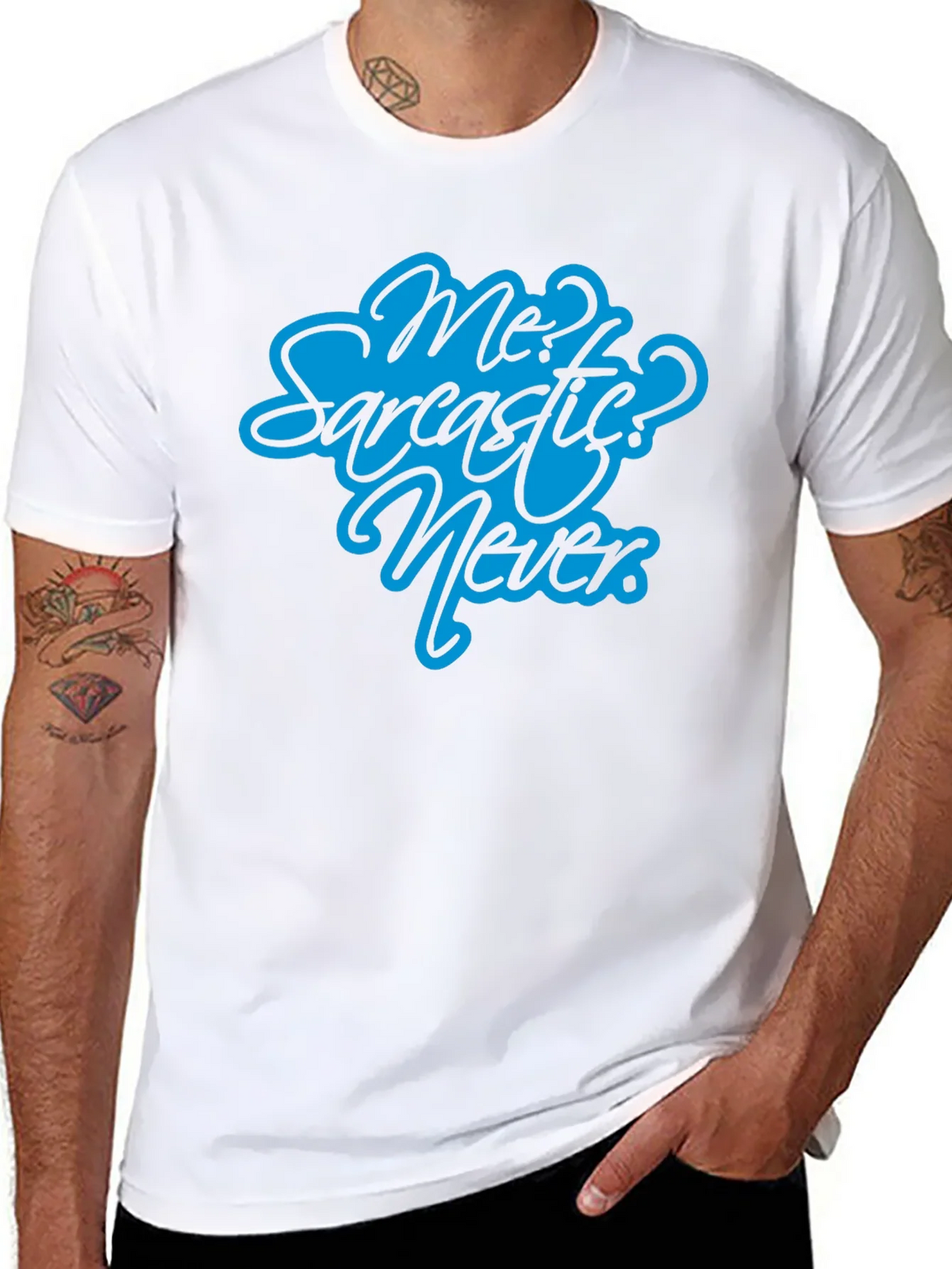 Sarcastic? Never Black T-Shirt - Funny Graphic Tee product image 7