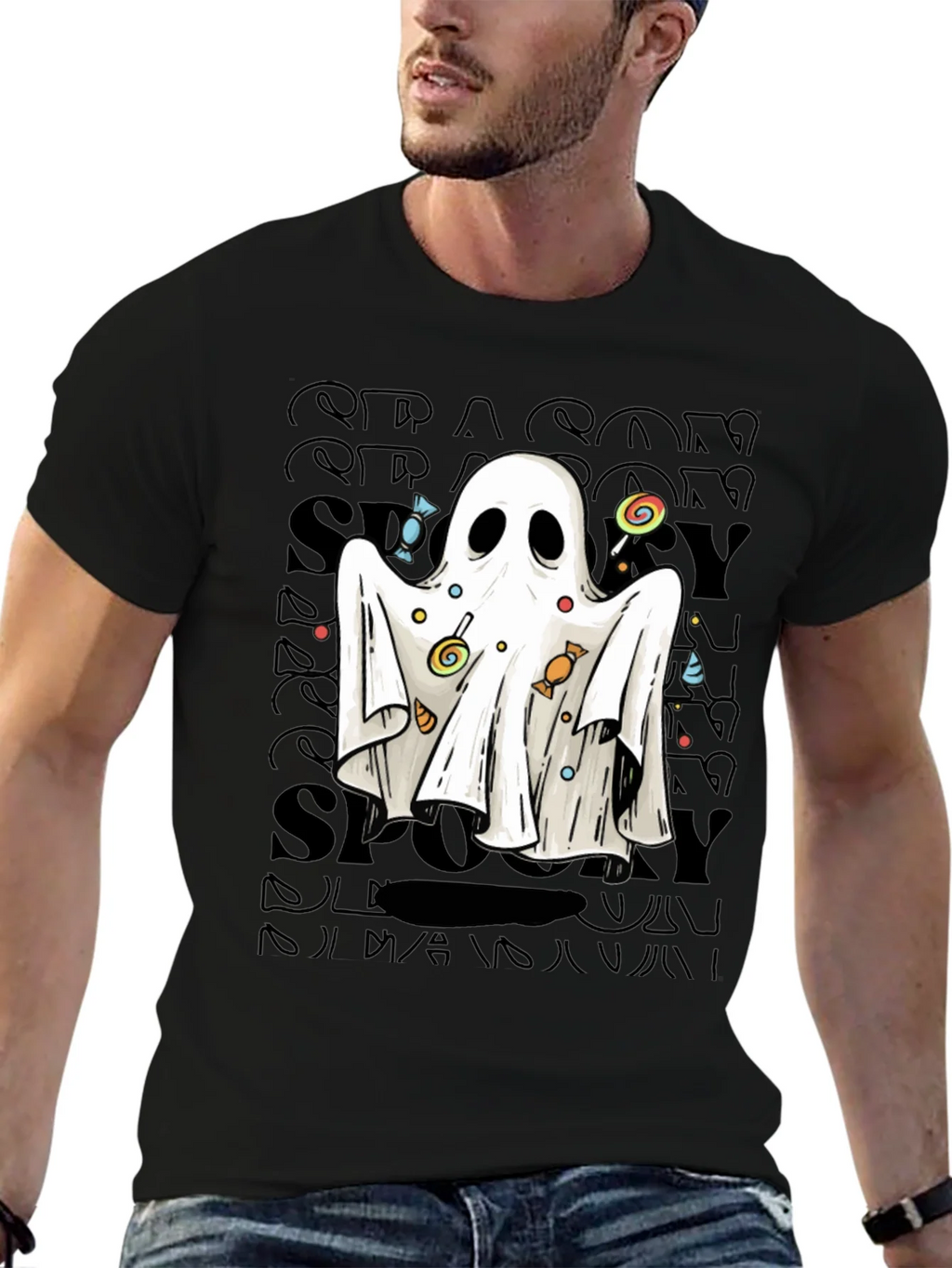 Spooky Ghost Candy T-Shirt - Halloween Apparel product image 3