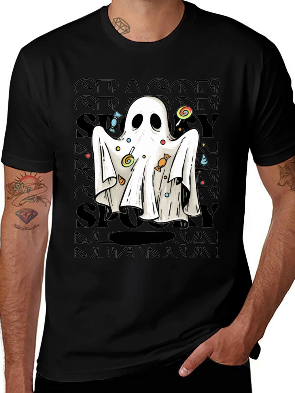 Spooky Ghost Candy T-Shirt - Halloween Apparel product image 1