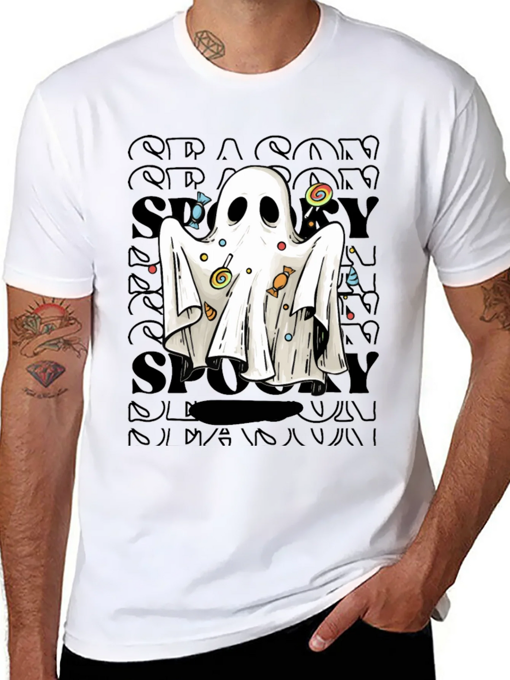 Spooky Ghost Candy T-Shirt - Halloween Apparel product image 4