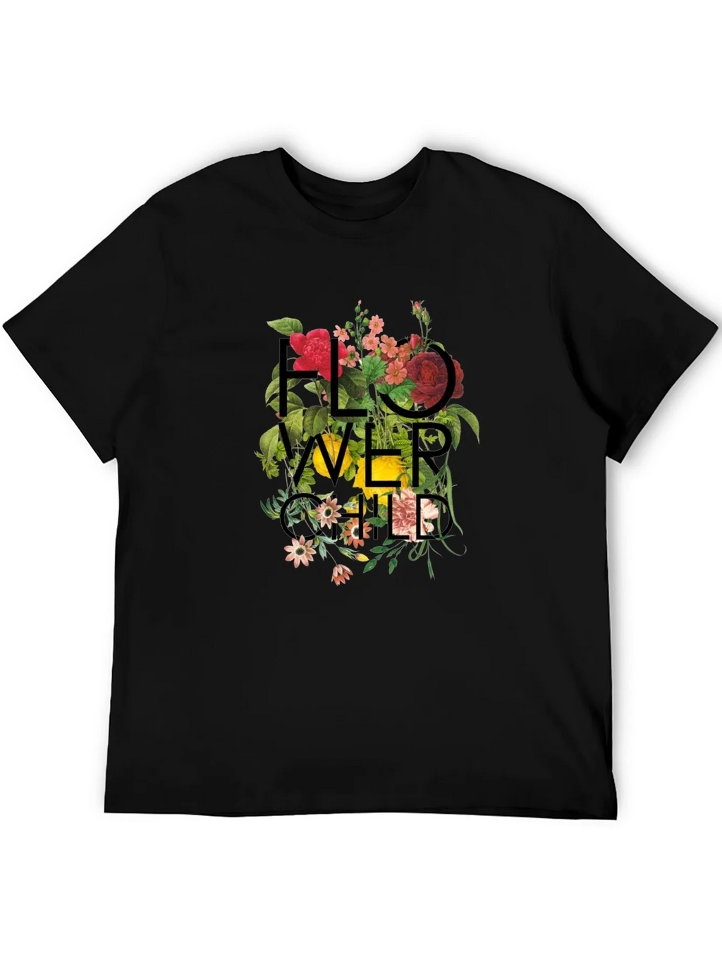 Floral Child Graphic Black T-Shirt product image 3