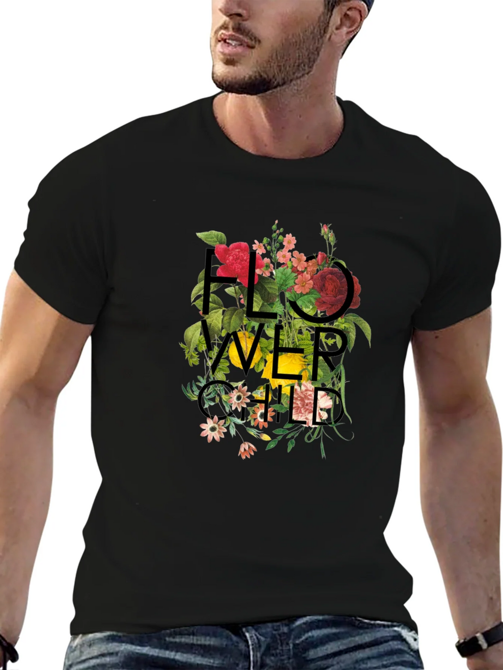 Floral Child Graphic Black T-Shirt product image 4