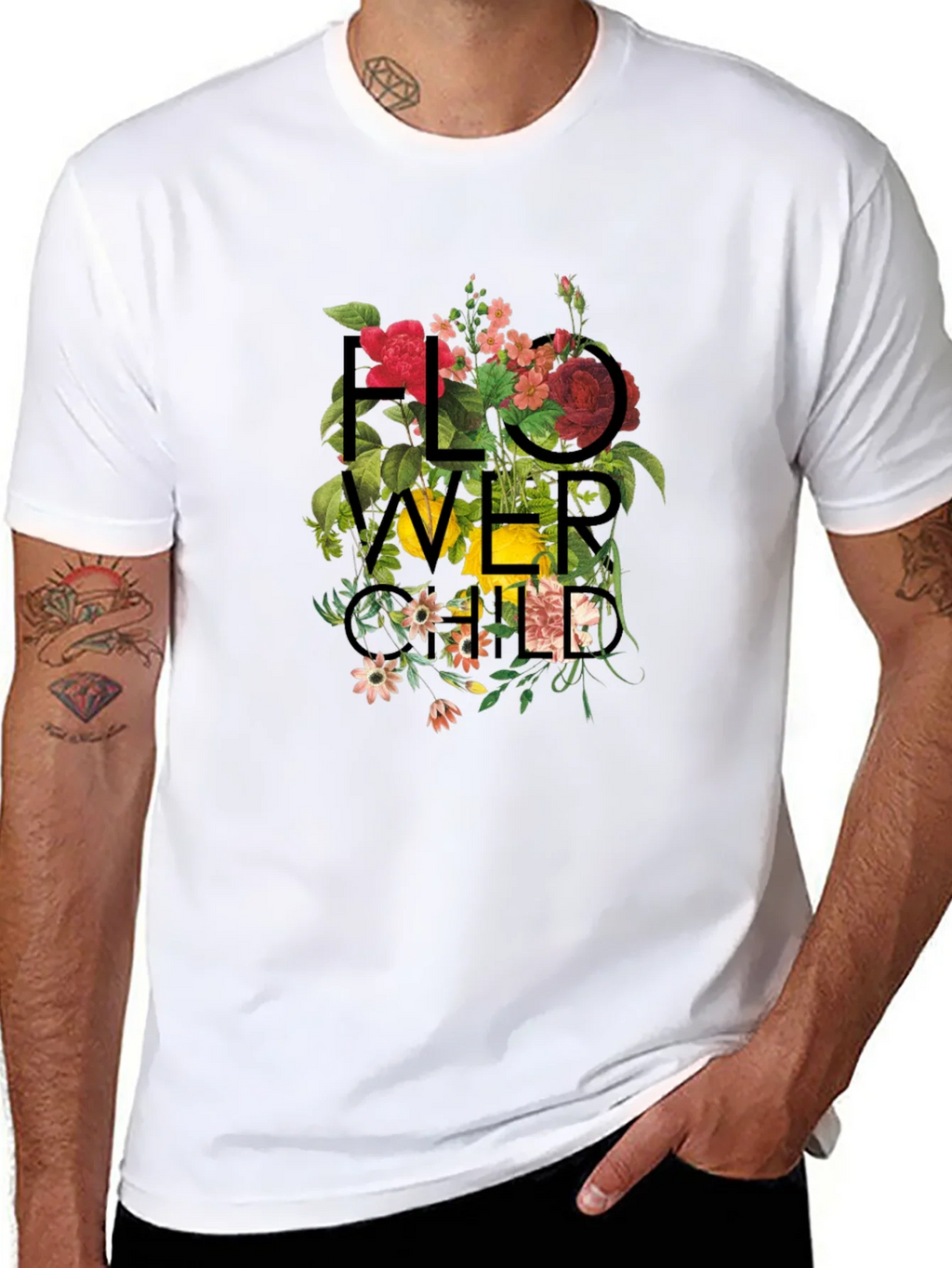 Floral Child Graphic Black T-Shirt product image 5