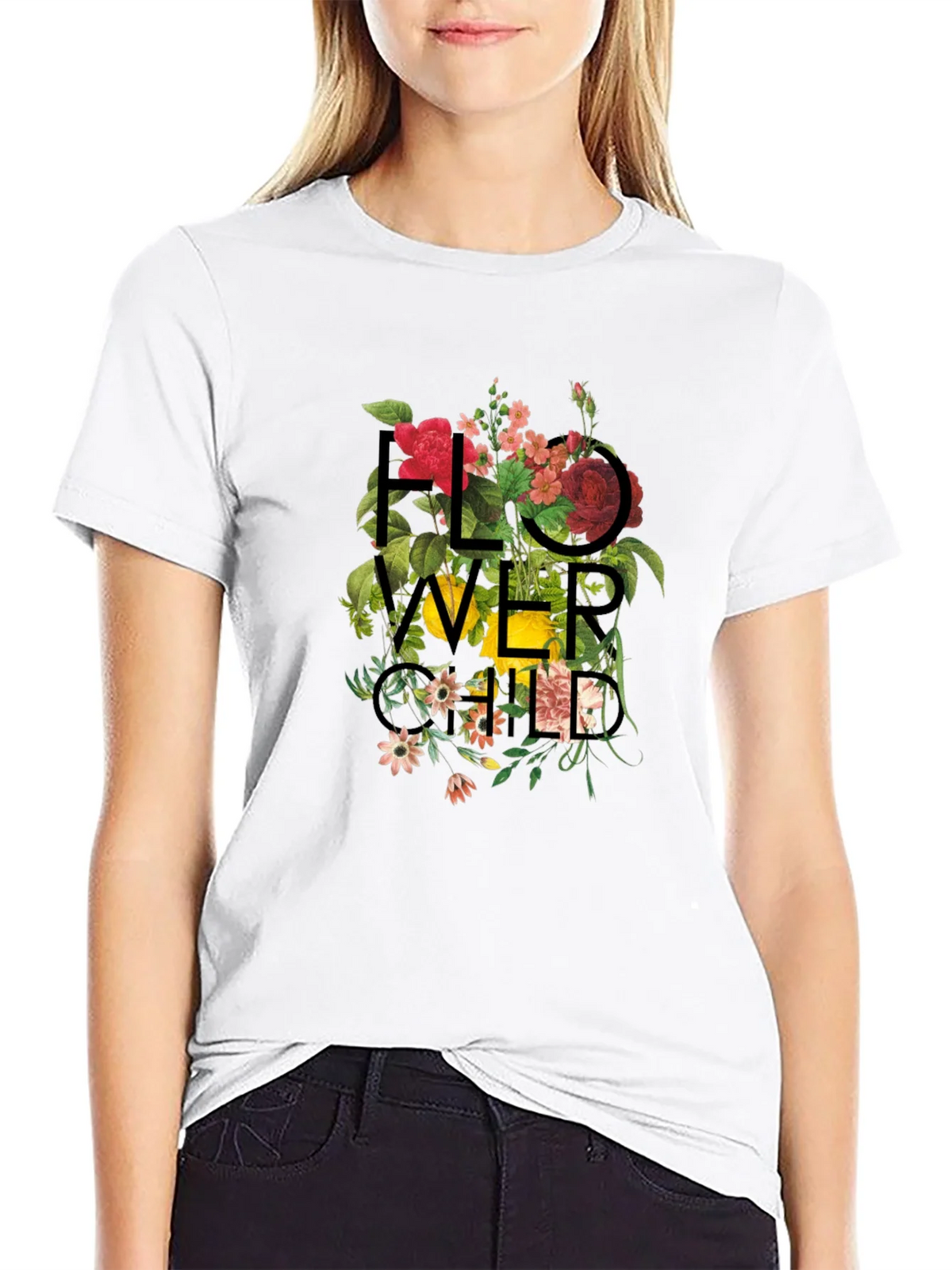 Floral Child Graphic Black T-Shirt product image 6