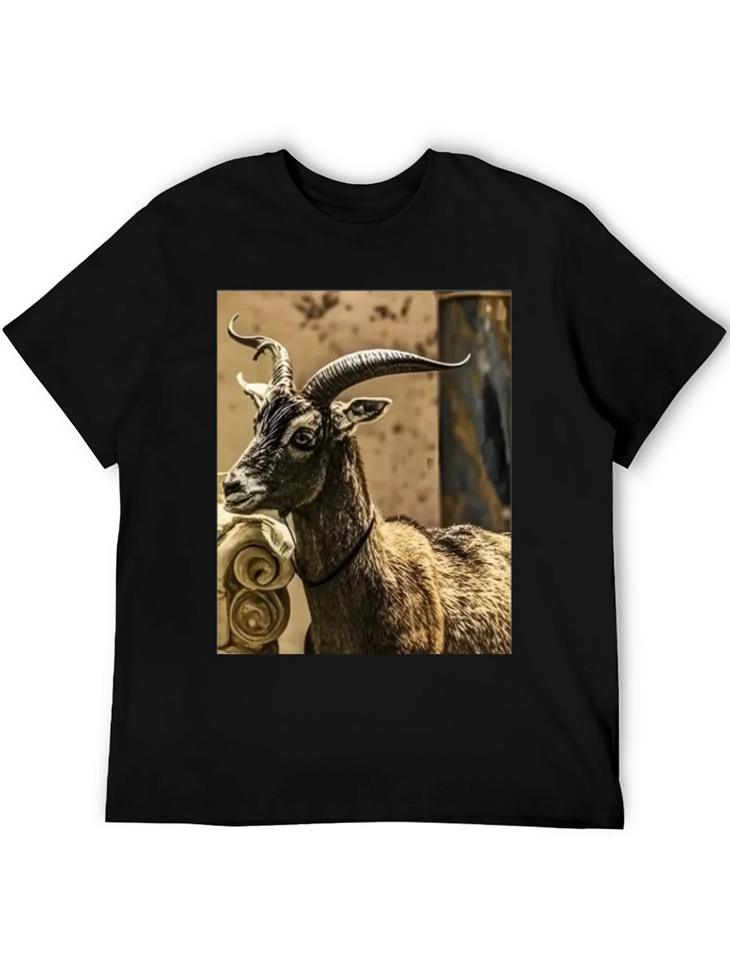 Majestic Goat Graphic Tee - Stylish Animal Print Shirt product image 3