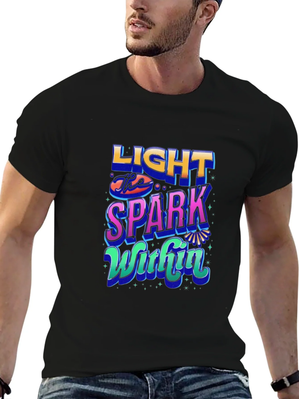 Light the Spark Within Graphic Tee - Black product image 5