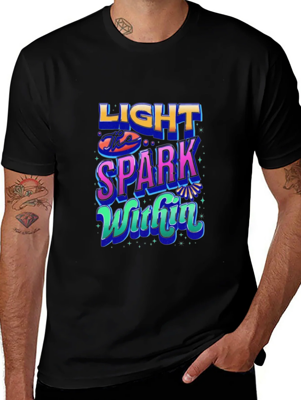 Light the Spark Within Graphic Tee - Black product image 1