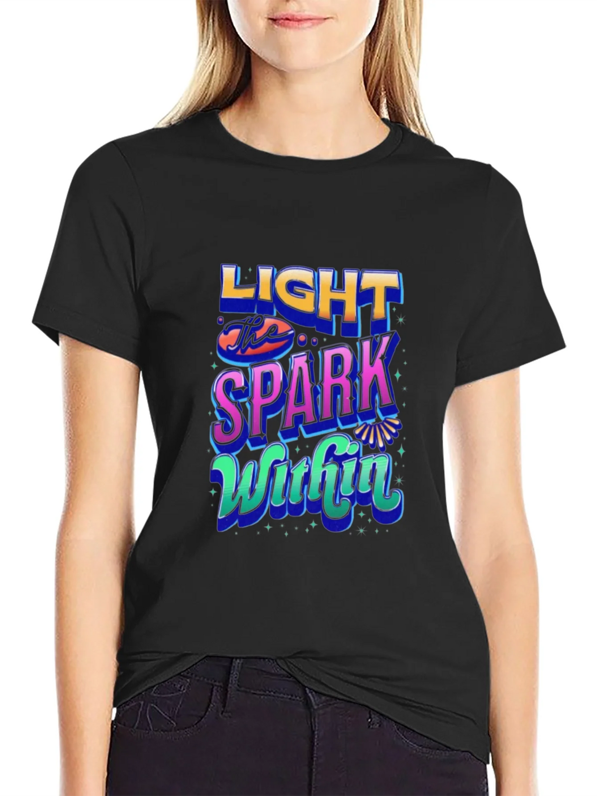 Light the Spark Within Graphic Tee - Black product image 2