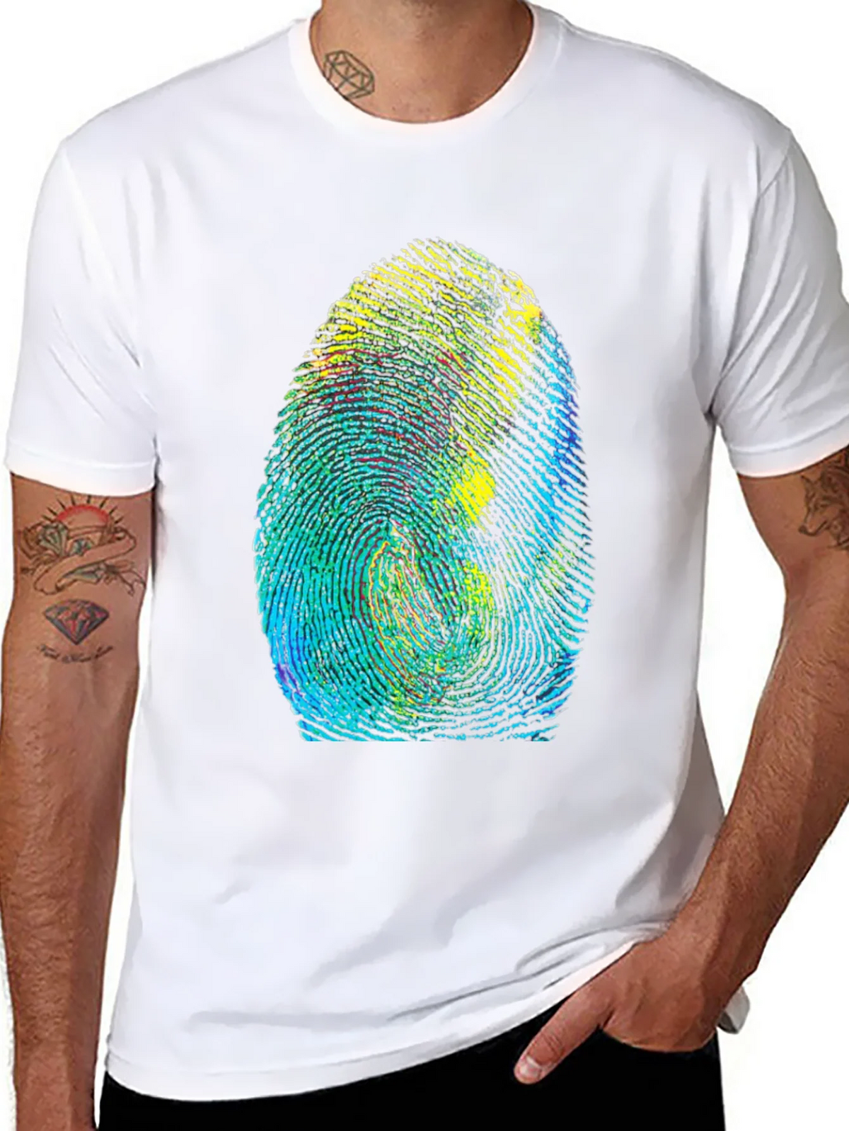Unique Fingerprint Graphic Tee - Black product image 7