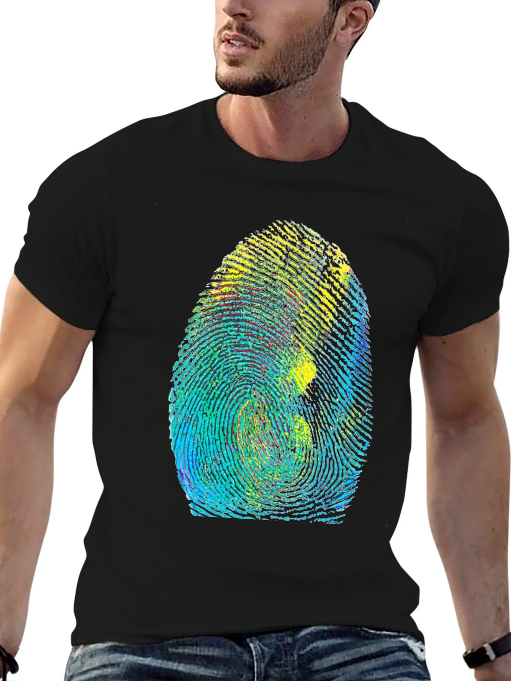 Unique Fingerprint Graphic Tee - Black product image 6