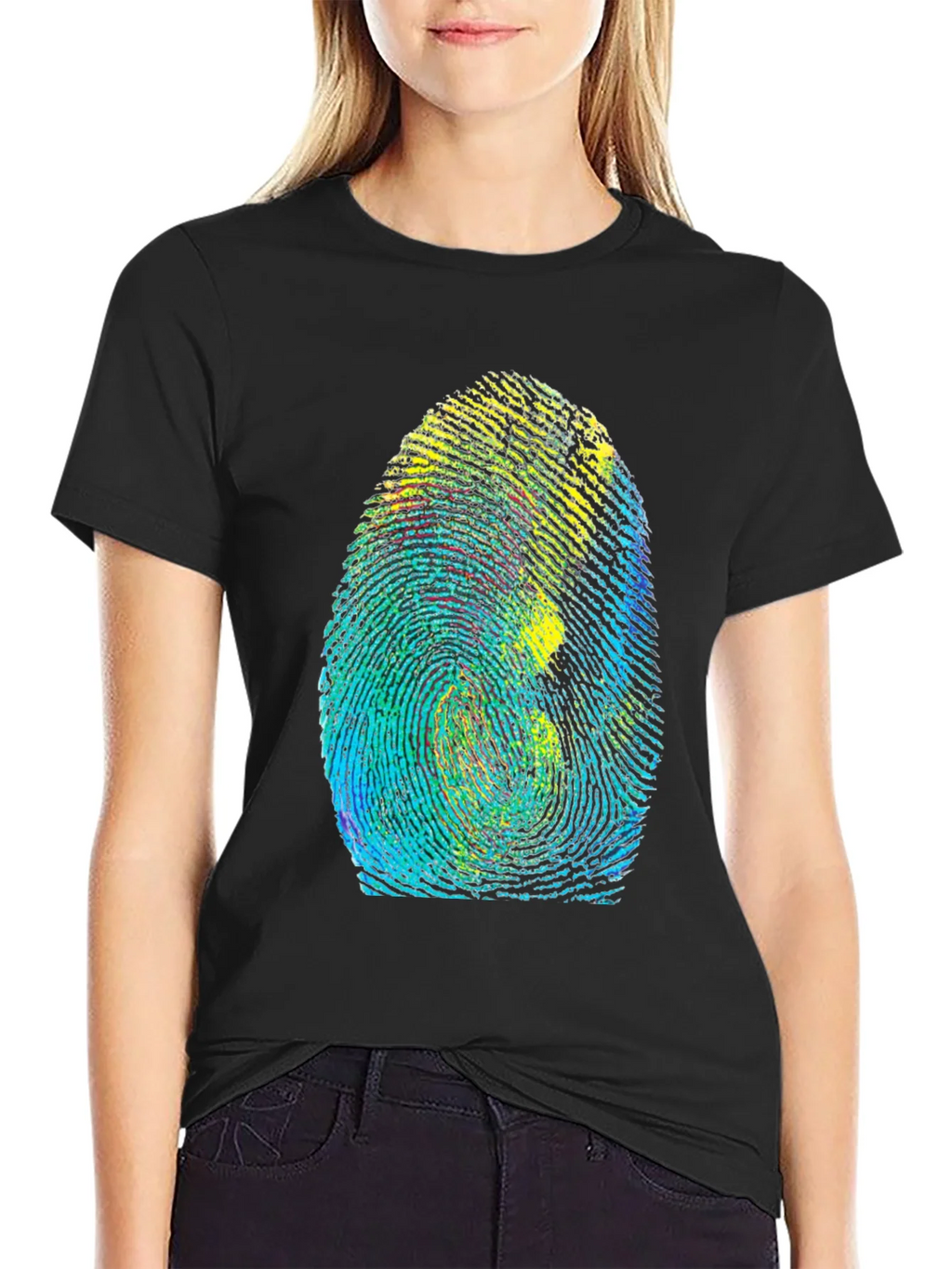 Unique Fingerprint Graphic Tee - Black product image 2