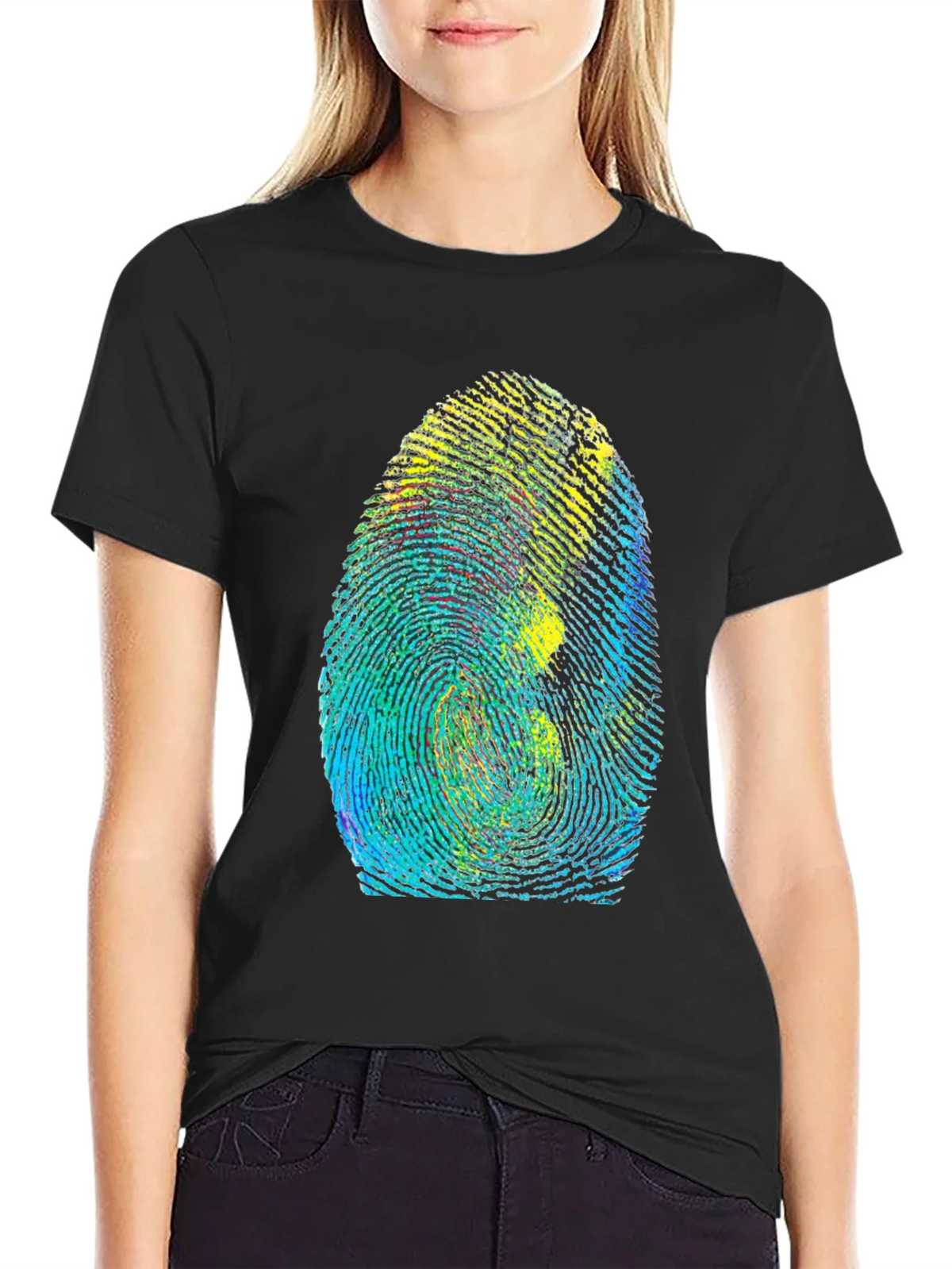 Unique Fingerprint Graphic Tee - Black product image 2