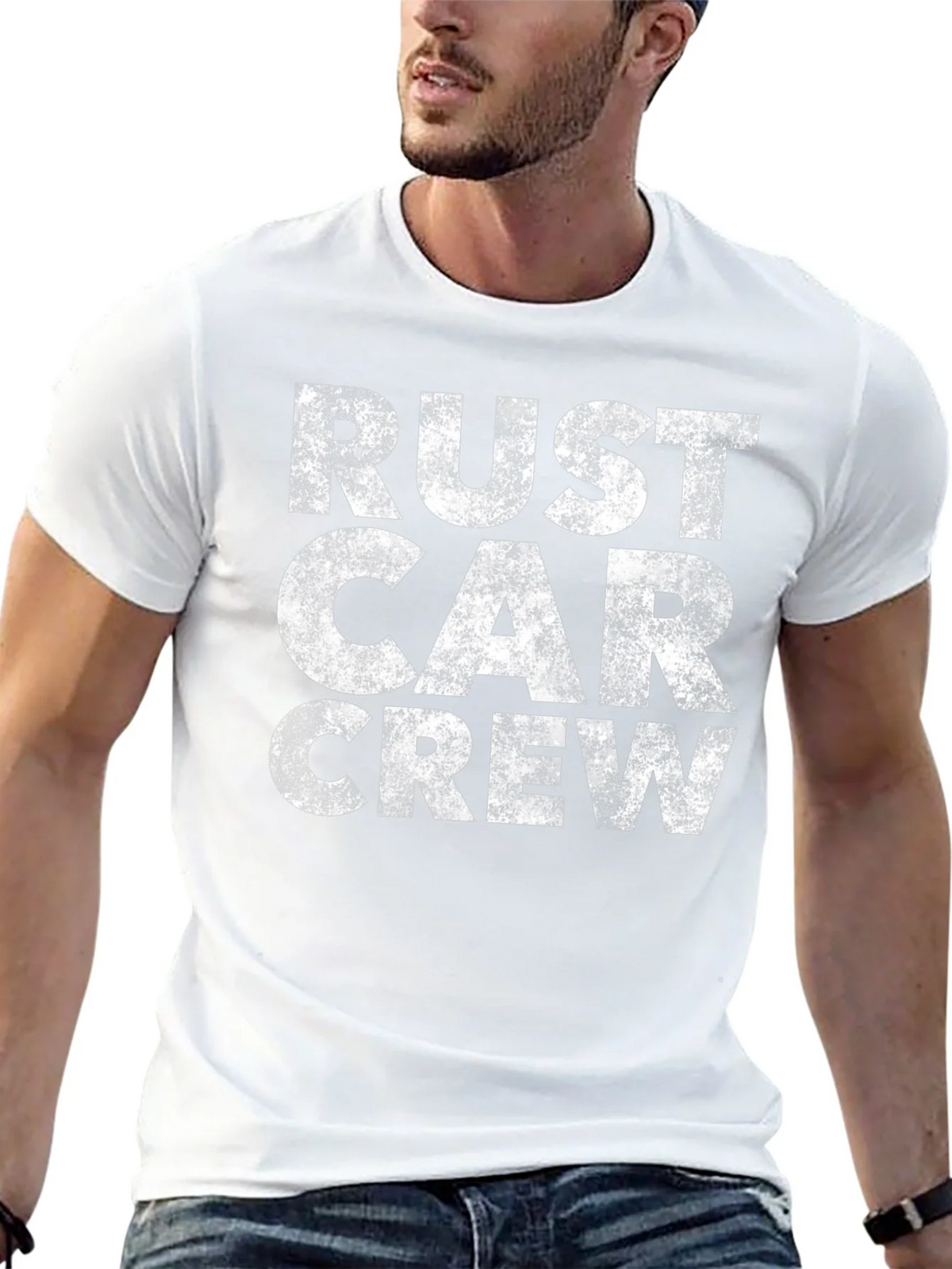 Rust Car Crew Graphic Tee - Distressed Vintage Style product image 12