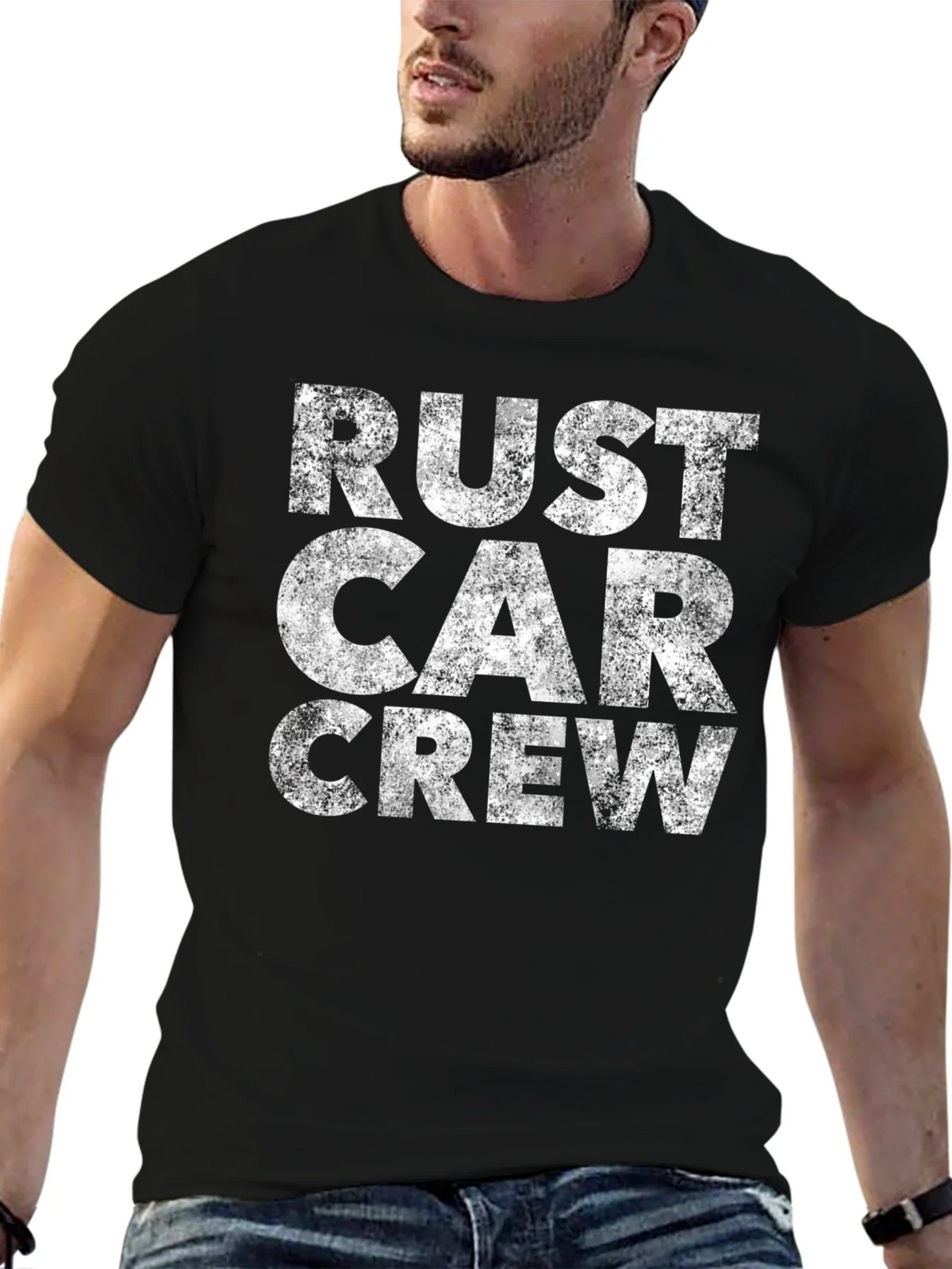 Rust Car Crew Graphic Tee - Distressed Vintage Style product image 6