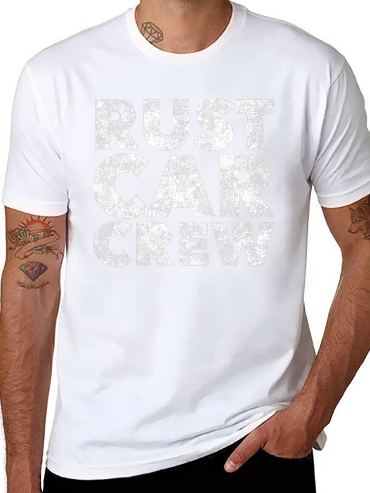 Rust Car Crew Graphic Tee - Distressed Vintage Style product image 7