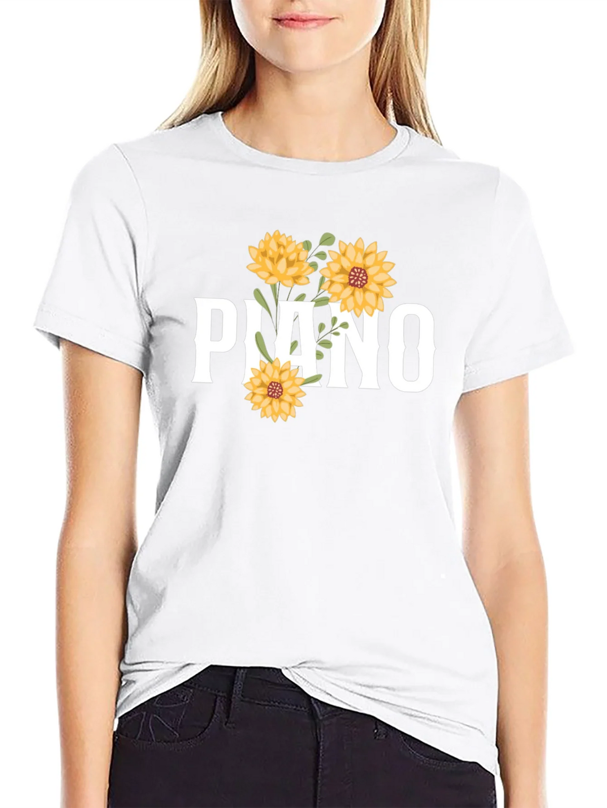 Piano Floral Graphic Tee - Black product image 7