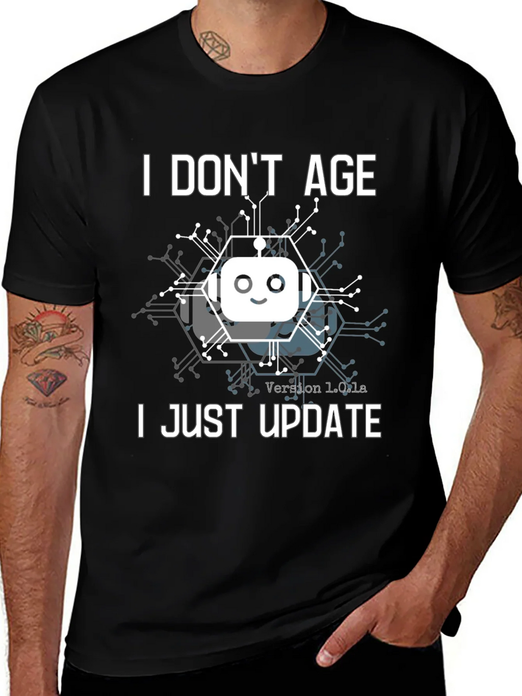 I Dont Age I Just Update T-Shirt Robot product image 1