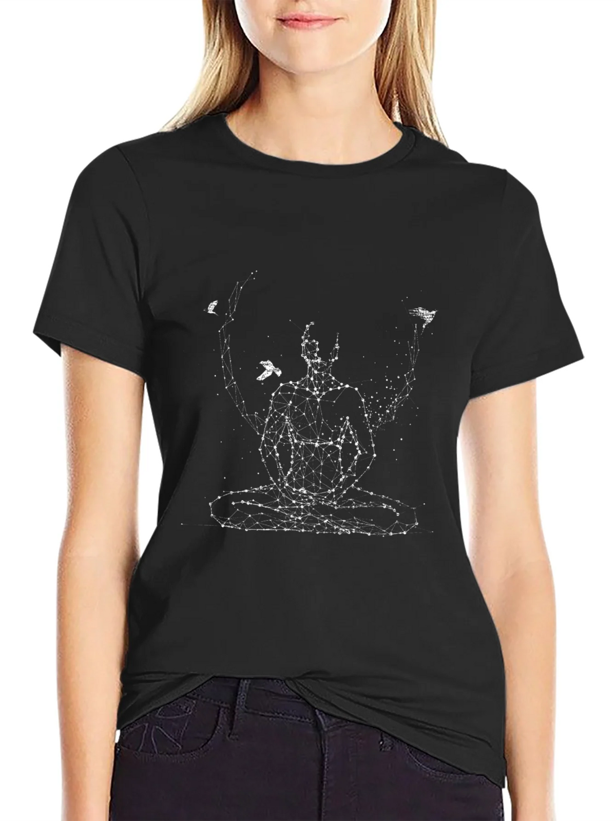 Meditative Connection Black Graphic Tee product image 2