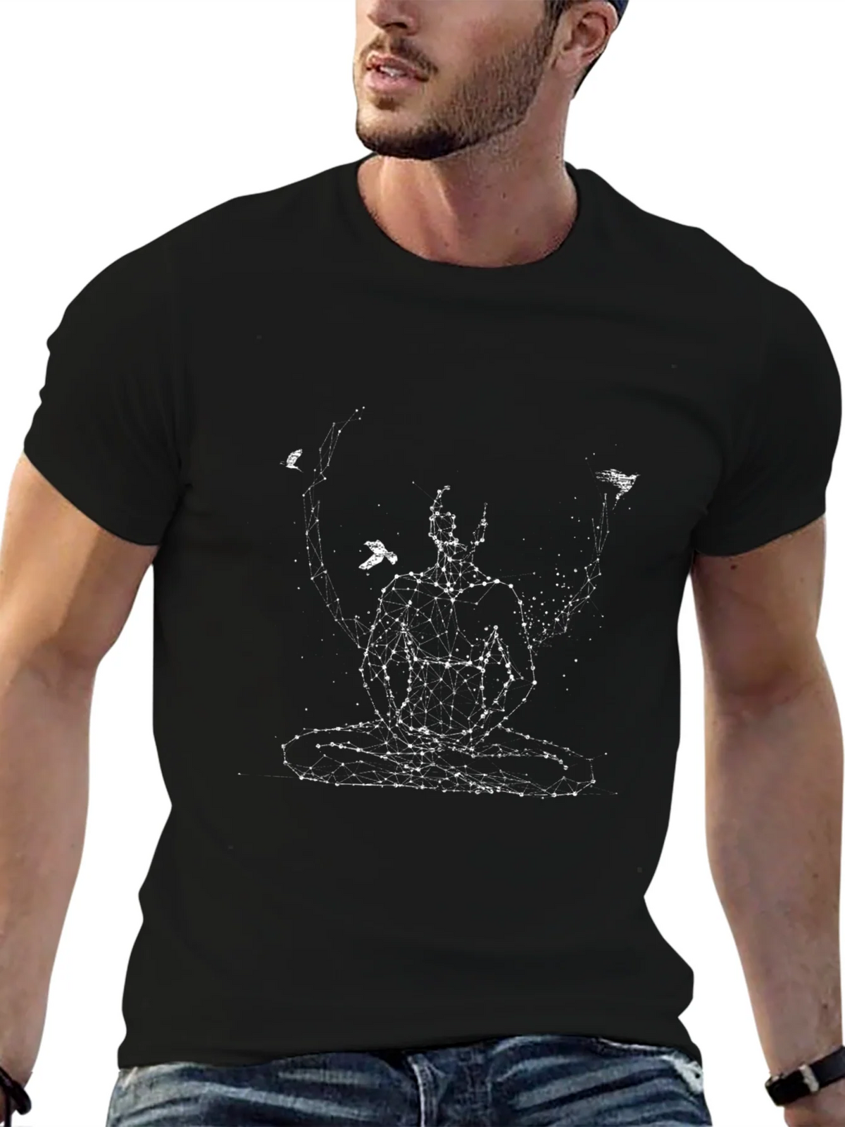 Meditative Connection Black Graphic Tee product image 6