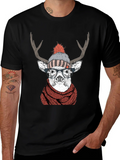 Hipster Deer Graphic Tee - Antler Scarf & Glasses product image 1