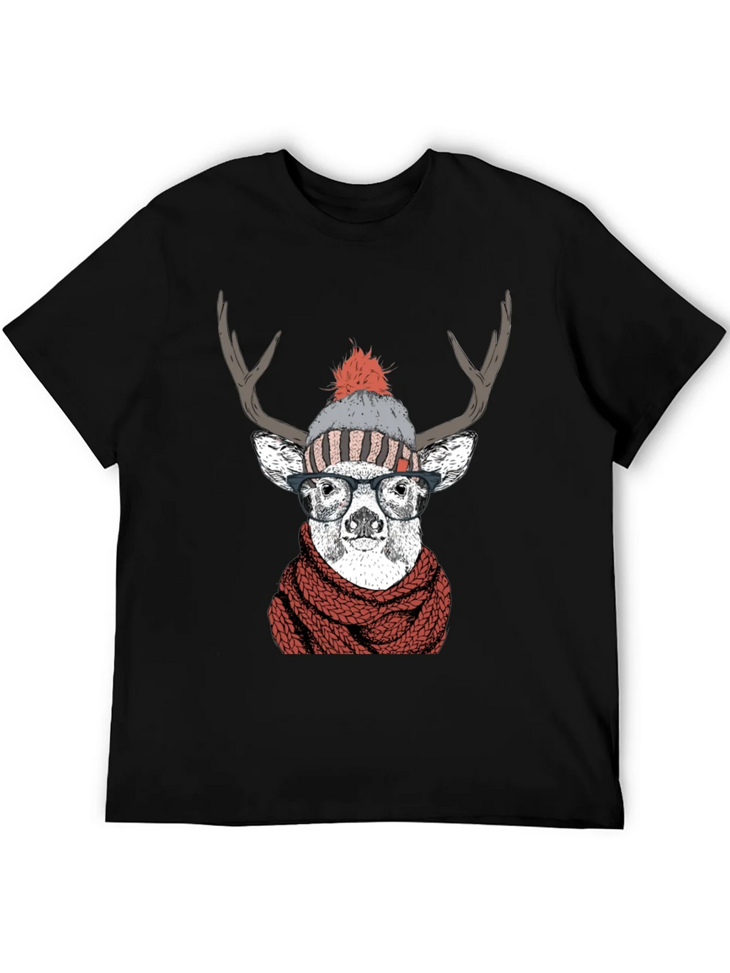 Hipster Deer Graphic Tee - Antler Scarf & Glasses product image 3