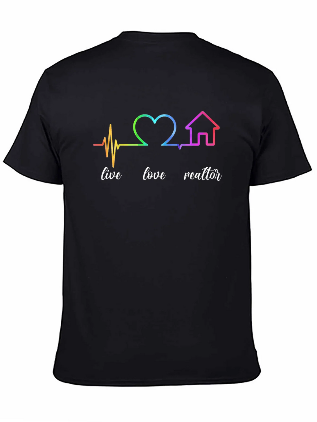 Live Love Realtor Rainbow Heartbeat Graphic T-Shirt product image 4