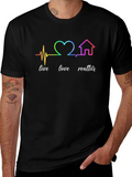 Live Love Realtor Rainbow Heartbeat Graphic T-Shirt product image 1