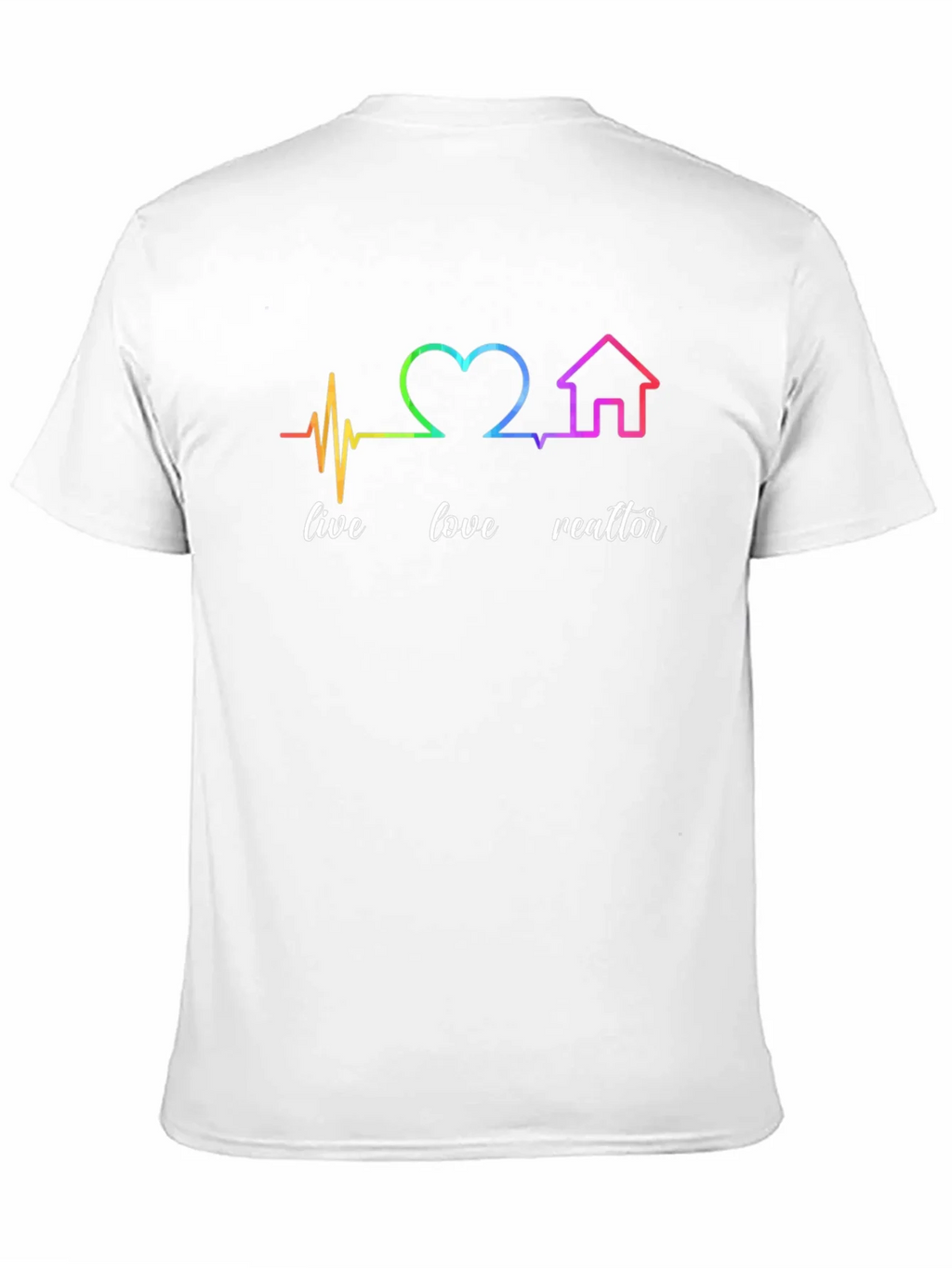 Live Love Realtor Rainbow Heartbeat Graphic T-Shirt product image 10
