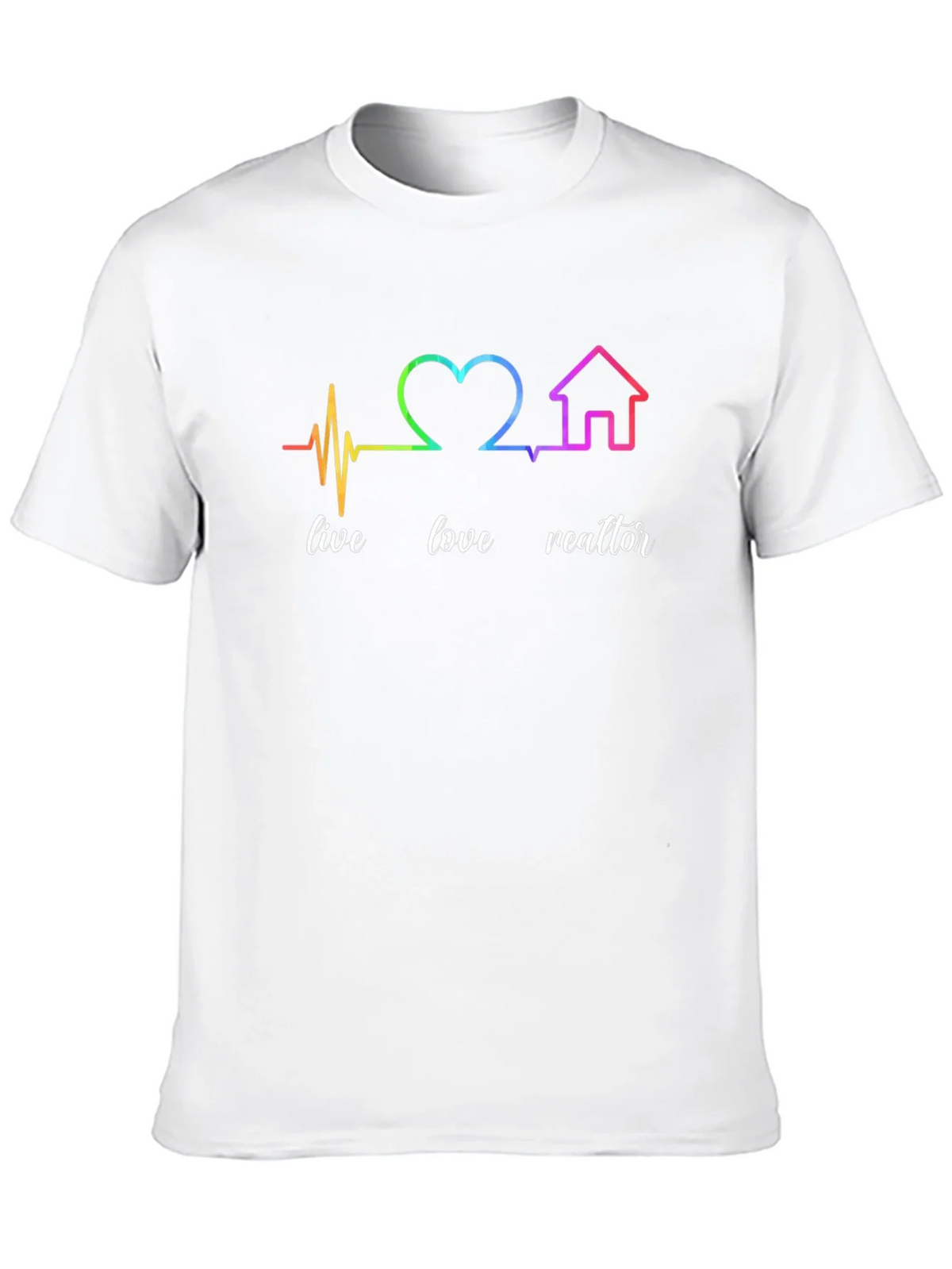 Live Love Realtor Rainbow Heartbeat Graphic T-Shirt product image 9