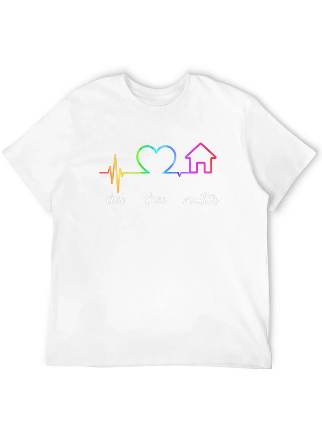 Live Love Realtor Rainbow Heartbeat Graphic T-Shirt product image 11